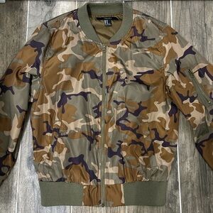Forever 21 Camo bomber jacket -green and brown